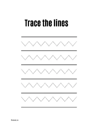 Free Printable Line Tracing Worksheets 113 For Kids Nursery/Kindergarten/Preschool