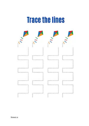 Free Printable Line Tracing Worksheets 115 For Kids Nursery/Kindergarten/Preschool