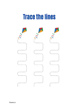 Free Printable Line Tracing Worksheets 118 For Kids Nursery/Kindergarten/Preschool