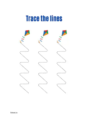 Free Printable Line Tracing Worksheets 122 For Kids Nursery/Kindergarten/Preschool