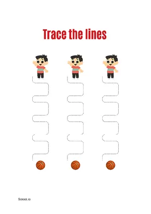 Free Printable Line Tracing Worksheets 132 For Kids Nursery/Kindergarten/Preschool