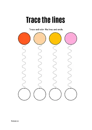 Free Printable Line Tracing Worksheets 147 For Kids Nursery/Kindergarten/Preschool