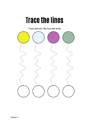 Free Printable Line Tracing Worksheets 148 For Kids Nursery/Kindergarten/Preschool