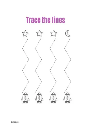 Free Printable Line Tracing Worksheets 176 For Kids Nursery/Kindergarten/Preschool