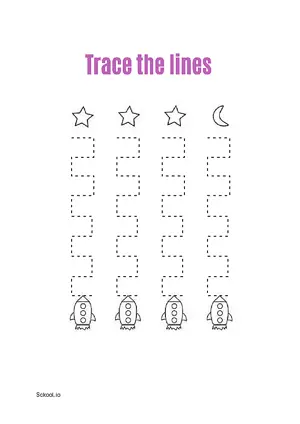 Free Printable Line Tracing Worksheets 179 For Kids Nursery/Kindergarten/Preschool