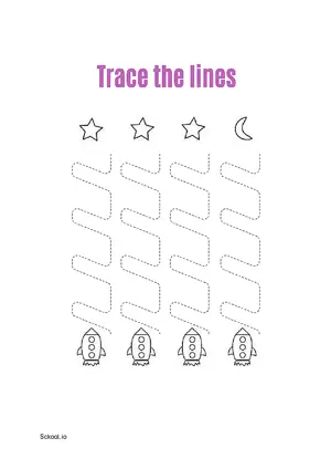 Free Printable Line Tracing Worksheets 180 For Kids Nursery/Kindergarten/Preschool