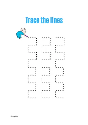 Free Printable Line Tracing Worksheets 181 For Kids Nursery/Kindergarten/Preschool