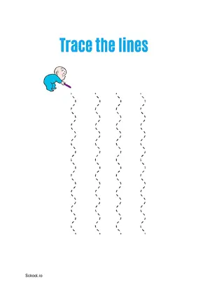 Free Printable Line Tracing Worksheets 182 For Kids Nursery/Kindergarten/Preschool