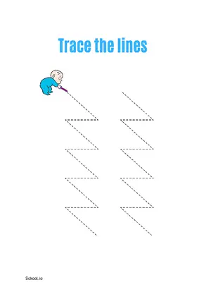 Free Printable Line Tracing Worksheets 184 For Kids Nursery/Kindergarten/Preschool