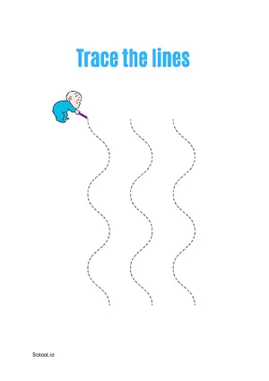 Free Printable Line Tracing Worksheets 185 For Kids Nursery/Kindergarten/Preschool