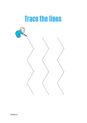 Free Printable Line Tracing Worksheets 187 For Kids Nursery/Kindergarten/Preschool