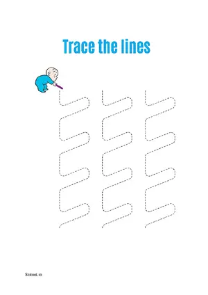 Free Printable Line Tracing Worksheets 188 For Kids Nursery/Kindergarten/Preschool