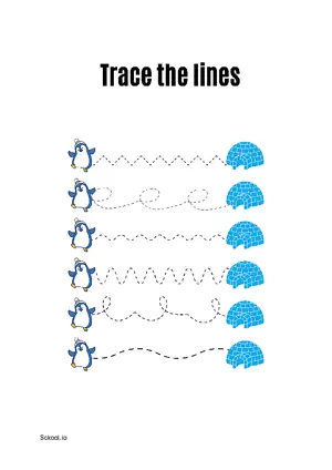 Free Printable Line Tracing Worksheets 191 For Kids Nursery/Kindergarten/Preschool