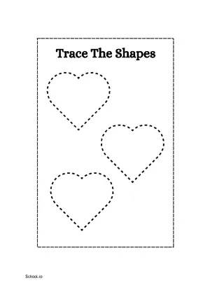 Free Printable Trace Shapes 3 For Nursery/Kindergarten/Preschool