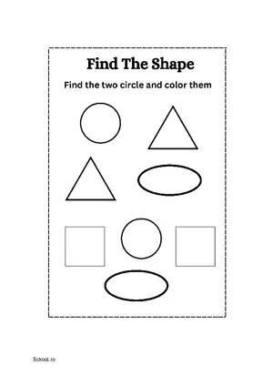 Free Printable Find Shapes 1 For Nursery/Kindergarten/Preschool