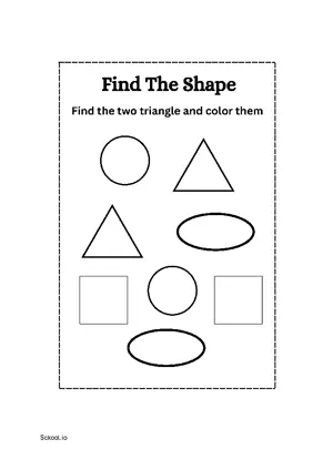 Free Printable Find Shapes 4 For Nursery/Kindergarten/Preschool