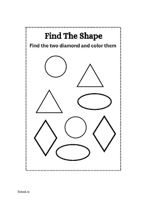 Free Printable Find Shapes 5 For Nursery/Kindergarten/Preschool