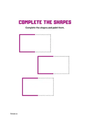 Free Printable Complete Shapes 4 For Nursery/Kindergarten/Preschool