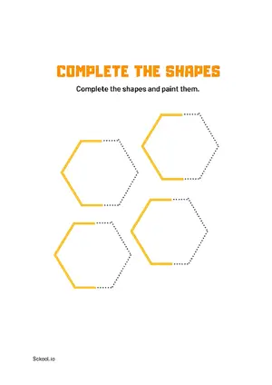 Free Printable Complete Shapes 5 For Nursery/Kindergarten/Preschool