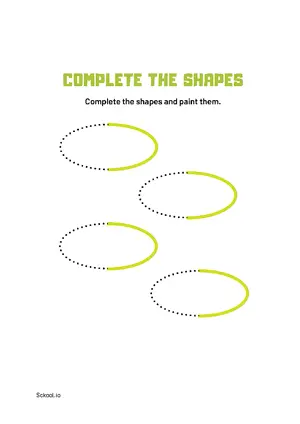 Free Printable Complete Shapes 6 For Nursery/Kindergarten/Preschool