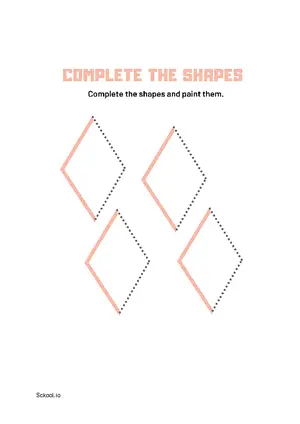 Free Printable Complete Shapes 8 For Nursery/Kindergarten/Preschool