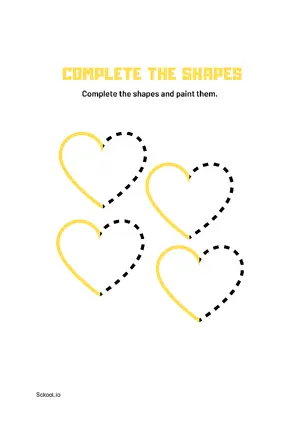 Free Printable Complete Shapes 10 For Nursery/Kindergarten/Preschool