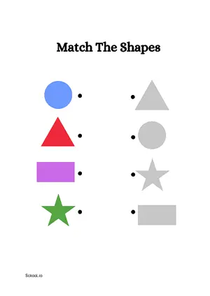 Free Printable Match The Shapes 2 For Nursery/Kindergarten/Preschool