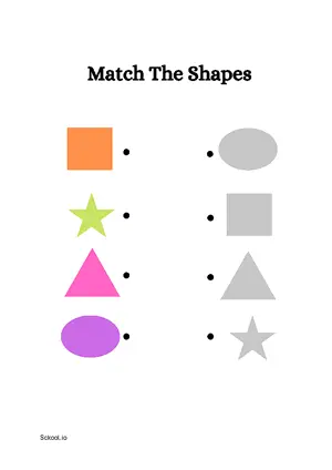 Free Printable Match The Shapes 4 For Nursery/Kindergarten/Preschool