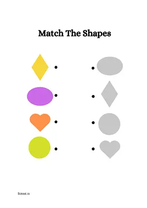 Free Printable Match The Shapes 5 For Nursery/Kindergarten/Preschool