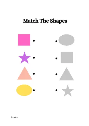 Free Printable Match The Shapes 6 For Nursery/Kindergarten/Preschool