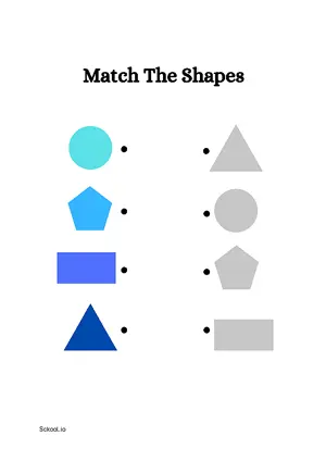 Free Printable Match The Shapes 7 For Nursery/Kindergarten/Preschool