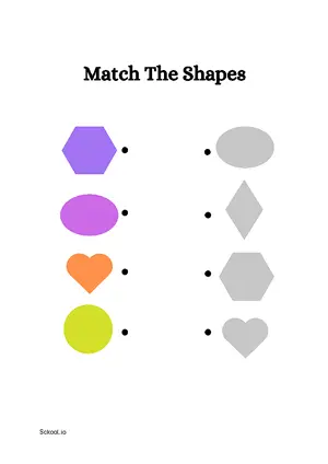 Free Printable Match The Shapes 8 For Nursery/Kindergarten/Preschool