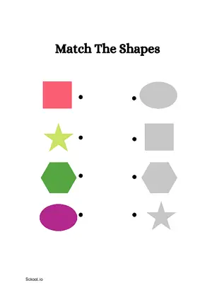 Free Printable Match The Shapes 9 For Nursery/Kindergarten/Preschool