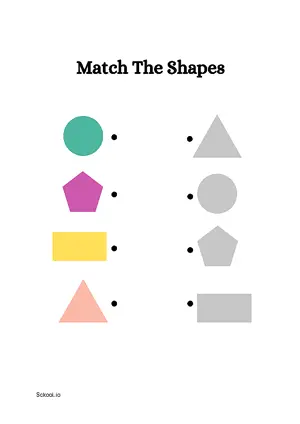 Free Printable Match The Shapes 10 For Nursery/Kindergarten/Preschool