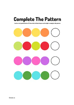 Free Printable Complete Shapes Pattern 11 For Nursery/Kindergarten/Preschool