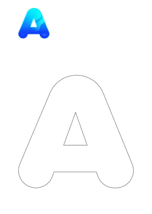 Free printable English alphabets A a for tracing and coloring worksheet PDF