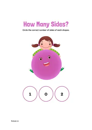 Free Printable Circle correct number of sides 1 For Nursery/Kindergarten/Preschool