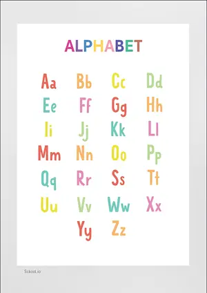 ALPHABET CHART with Name in English Montessori Posters Classroom Decor Digital Download Free Printables