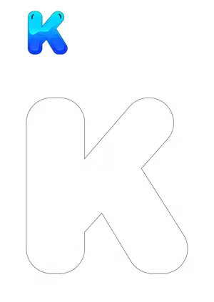 Free printable English alphabets K kay for tracing and coloring worksheet PDF