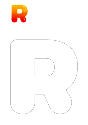 Free printable English alphabets R ar for tracing and coloring worksheet PDF