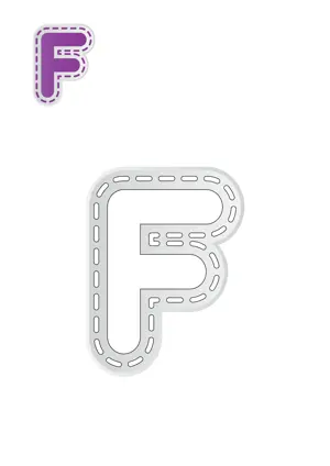 Free printable English alphabet F ef, eff for outline tracing and inner coloring worksheet PDF