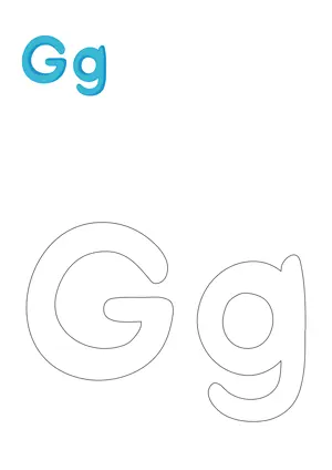 Free printable English capital and small alphabet G gee for tracing and coloring worksheet PDF