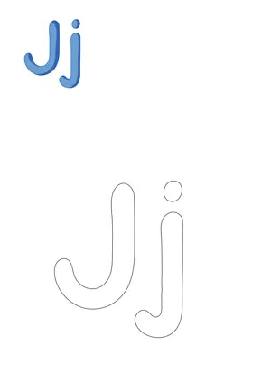 Free printable English capital and small alphabet J jay for tracing and coloring worksheet PDF