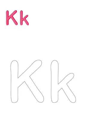 Free printable English capital and small alphabet K kay for tracing and coloring worksheet PDF