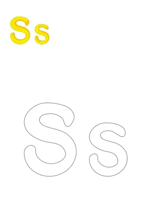 Free printable English capital and small alphabet S ess for tracing and coloring worksheet PDF