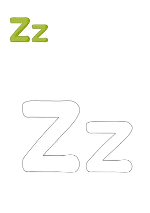 Free printable English capital and small alphabet Z zed for tracing and coloring worksheet PDF