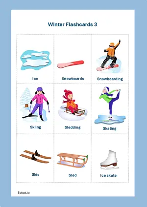 Winter Flashcards 3 Montessori Posters Classroom Decor Digital Download Free Printables