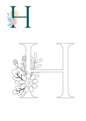 Free printable English alphabet G with flower for tracing and coloring worksheet PDF